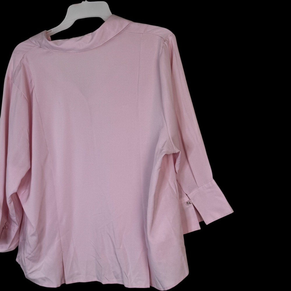 Cato Pink Button Down Collared Shirt 3/4 Sleeve Women's Plus Size 22W‎ 24W - Picture 8 of 12